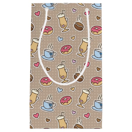 Kaffeemuster Kleine Geschenktüte (Vorderseite)