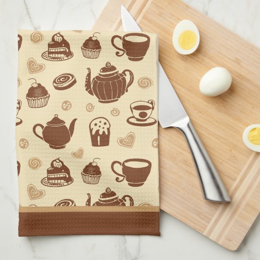 Kaffeemuster Küchentücher (Viertel Falte)