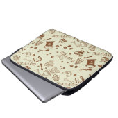 Kaffeemuster Laptopschutzhülle (Vorne Knopf)