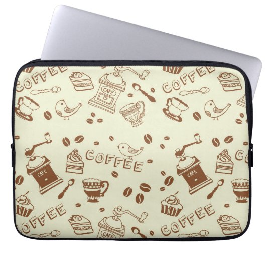 Kaffeemuster Laptopschutzhülle (Vorderseite)