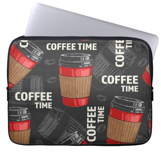 Kaffeemuster Laptopschutzhülle (Vorderseite)