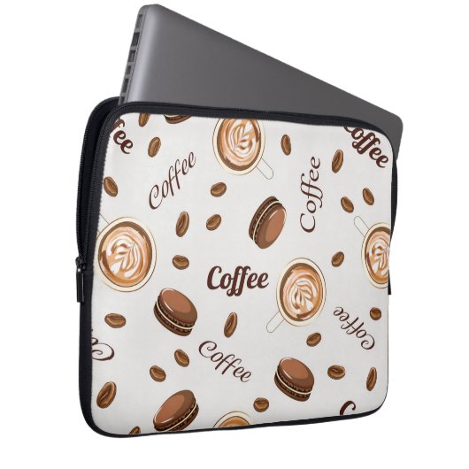 Kaffeemuster Laptopschutzhülle (Vorne Rechts)