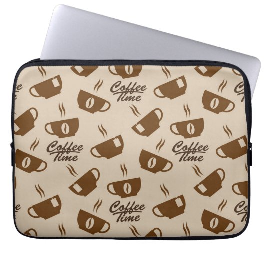 Kaffeemuster Laptopschutzhülle (Vorderseite)