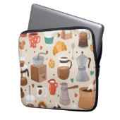 Kaffeemuster Laptopschutzhülle (Vorderseite Links)