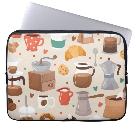 Kaffeemuster Laptopschutzhülle (Vorderseite)