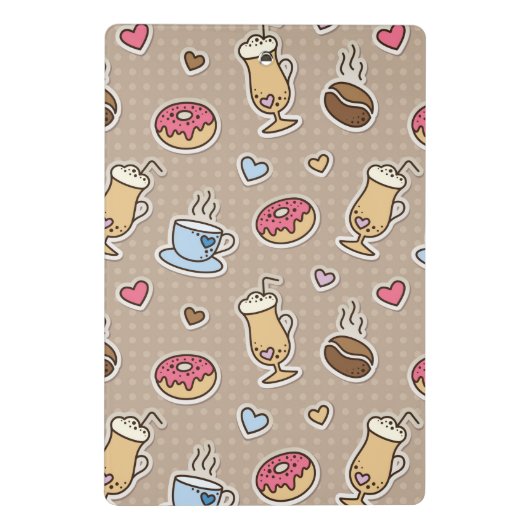 Kaffeemuster Mini Klemmbrett (Rückseite)
