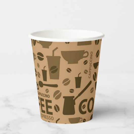 Kaffeemuster Pappbecher (Vorderseite)