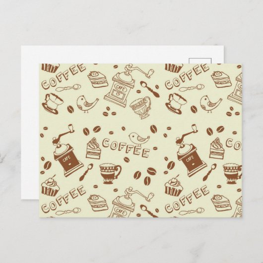 Kaffeemuster Postkarte (Vorne/Hinten)
