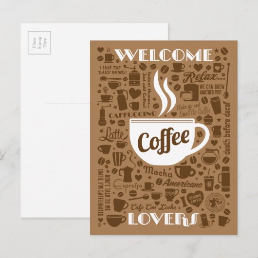 Kaffeemuster Postkarte (Vorne/Hinten)