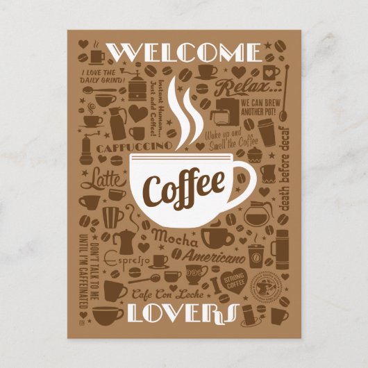 Kaffeemuster Postkarte (Vorderseite)