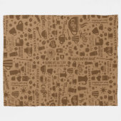Kaffeemuster-Quadrat Fleecedecke (Vorderseite (Horizontal))