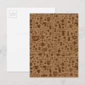 Kaffeemuster-Quadrat Postkarte (Vorne/Hinten)