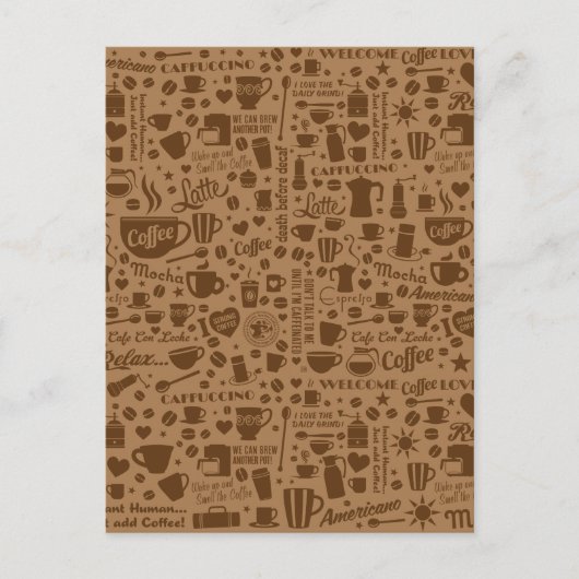 Kaffeemuster-Quadrat Postkarte (Vorderseite)