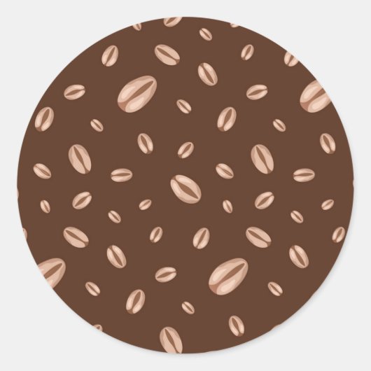 Kaffeemuster Runder Aufkleber (Vorderseite)