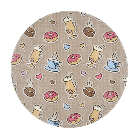 Kaffeemuster Schneidebrett (Vorderseite)