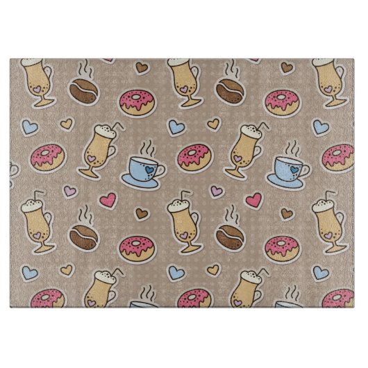 Kaffeemuster Schneidebrett (Vorderseite)