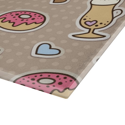 Kaffeemuster Schneidebrett (Ecke)