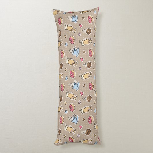 Kaffeemuster Seitenschläferkissen (Rückseite (Vertikal))