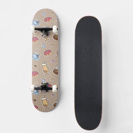 Kaffeemuster Skateboard (Vorderseite)