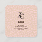 Kaffeemuster Social Media-Sign mit QR-Code Niedlic Quadratische Visitenkarte (Rückseite)