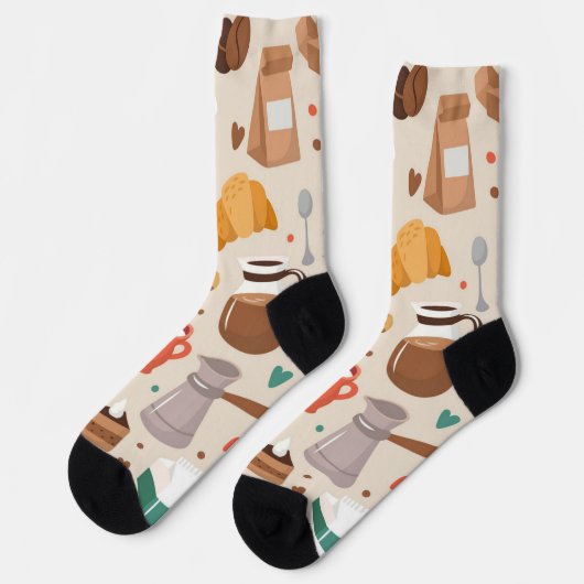 Kaffeemuster Socken (Linkes Detail)