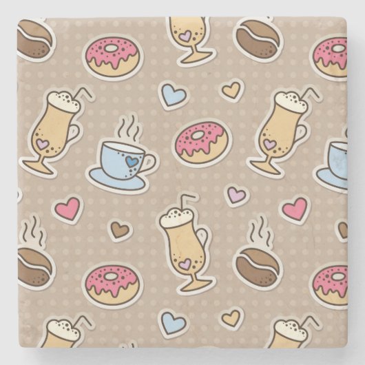 Kaffeemuster Steinuntersetzer (Vorderseite)