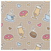 Kaffeemuster Stoff (Nahaufnahme)