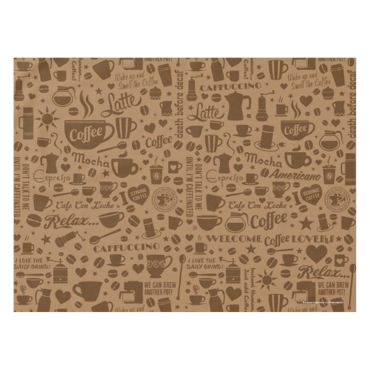 Kaffeemuster Tischdecke (Vorderseite (Horizontal))