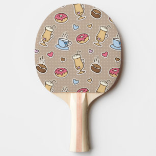 Kaffeemuster Tischtennis Schläger