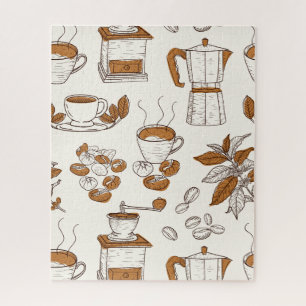 Kaffeemuster und die Rohstoffe Puzzle