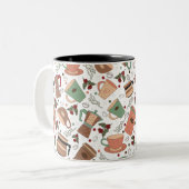 Kaffeemuster Zweifarbige Tasse (Vorderseite Links)