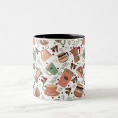 Kaffeemuster Zweifarbige Tasse (Mittel)