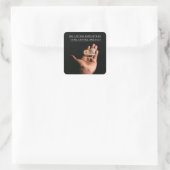 KAFFEEPAAUSE? QUADRATISCHER AUFKLEBER (Tasche)