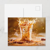 Kaffeepackung mit Schokoladenflocken Feiertagspostkarte (Vorne/Hinten)