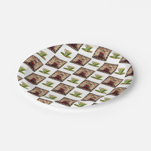 Kaffeepapier Pappteller (Schrägansicht)