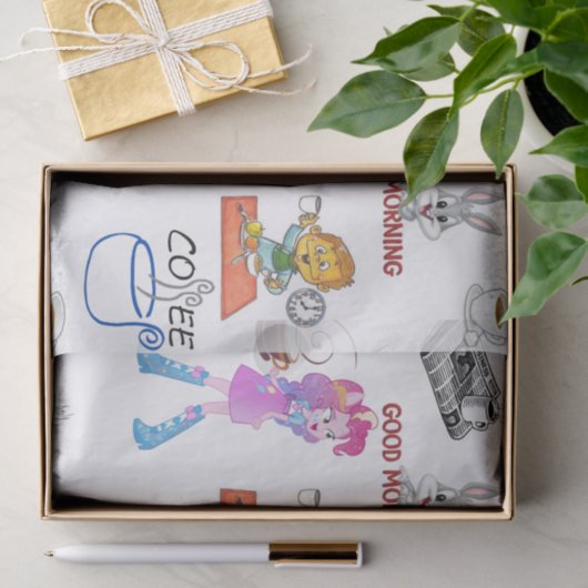 Kaffeepapierfrühstück aus dekorativem Gewebe Seidenpapier (Geschenk)