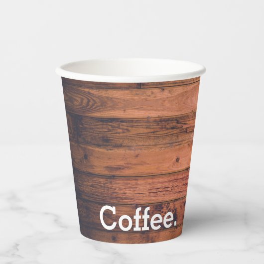 Kaffeepapierkassen aus Holz Pappbecher (Vorderseite)