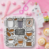 Kaffeepapierplatten, Café Latte Espresso Party Pappteller (Party)