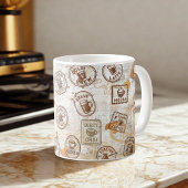 Kaffeepass Vintage Briefmarke Kaffeetasse