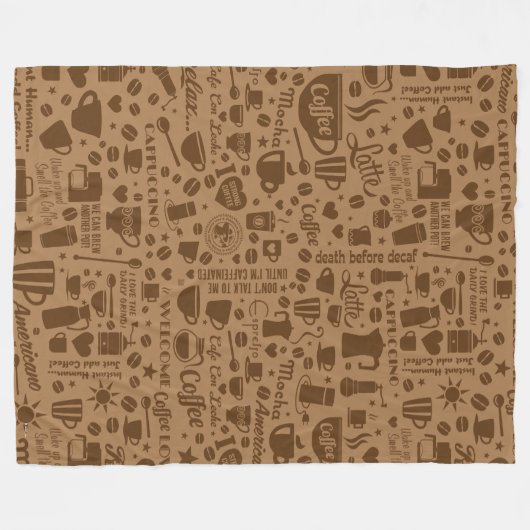 Kaffeepatch Square Fleecedecke (Vorderseite (Horizontal))