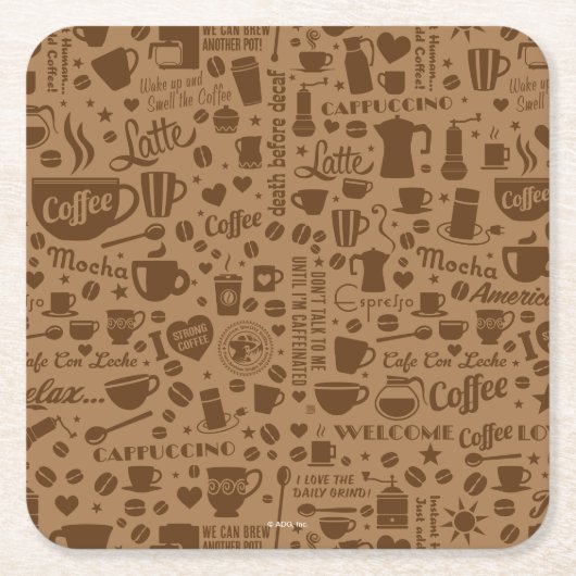 Kaffeepatch Square Rechteckiger Pappuntersetzer (Vorderseite)