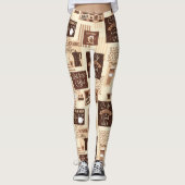 Kaffeepattern Leggings (Vorderseite)