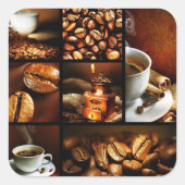 Kaffeepause 2 quadratischer aufkleber (Vorderseite)