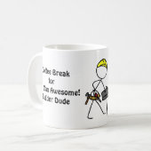 Kaffeepause! Alter Mann fantastisch! Erbauer Kaffeetasse (Vorderseite Links)