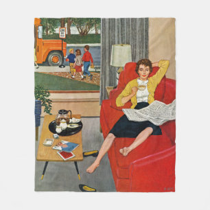 Kaffeepause am Morgen Fleecedecke