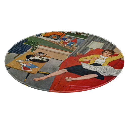 Kaffeepause am Morgen Schneidebrett (Ecke)