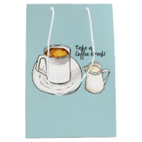 Kaffeepause-Aquarell und Tinten-Illustration