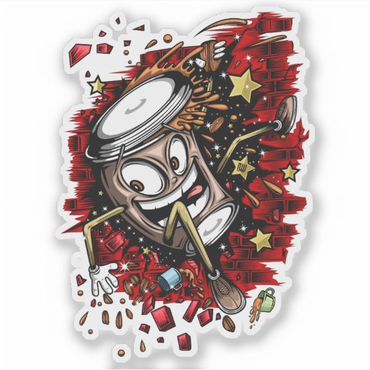 Kaffeepause Aufkleber (Vorderseite)