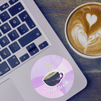 Kaffeepause-Aufkleber Runder Aufkleber
