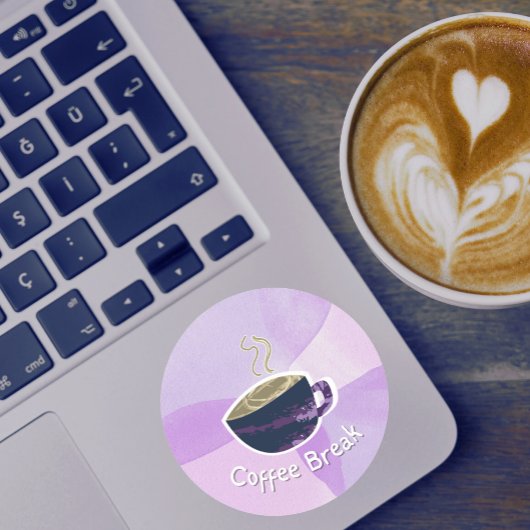 Kaffeepause-Aufkleber Runder Aufkleber